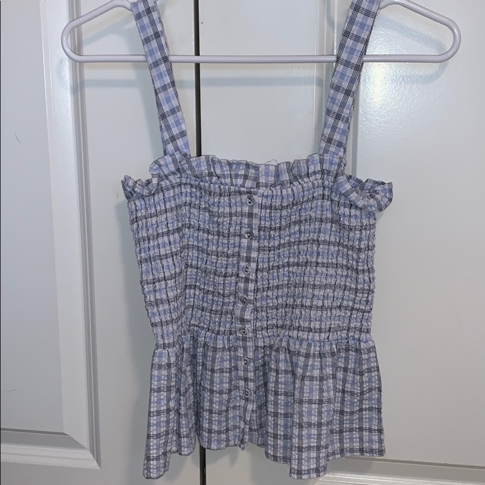 Plaid Flounce Tank Top